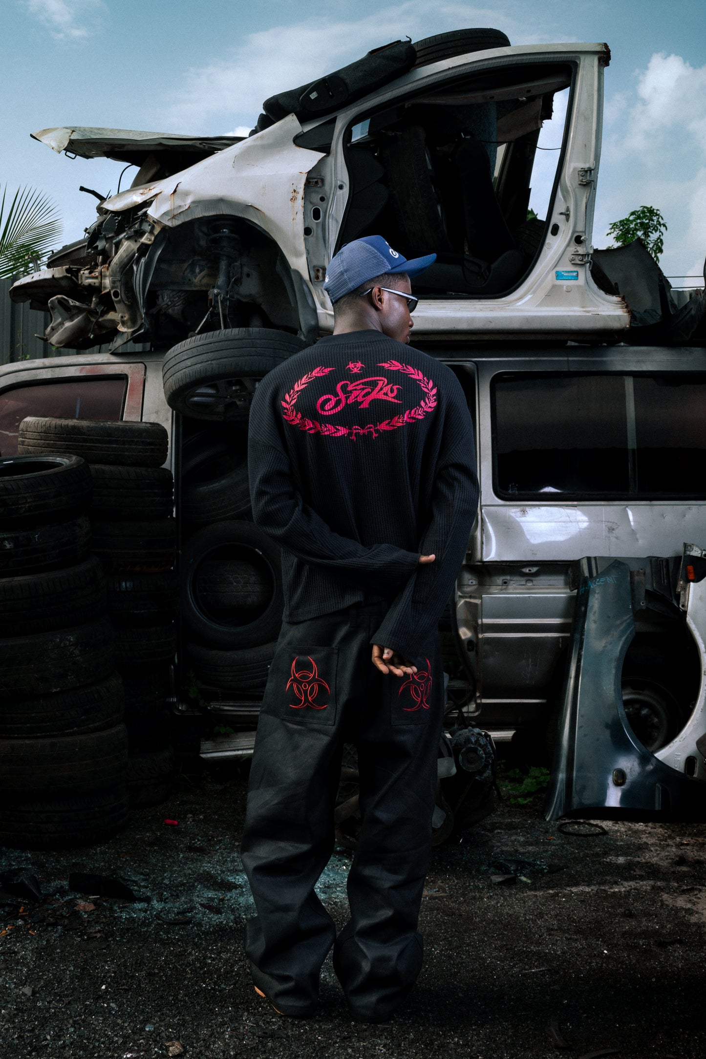 REBELLION RED WAFFLE TEE